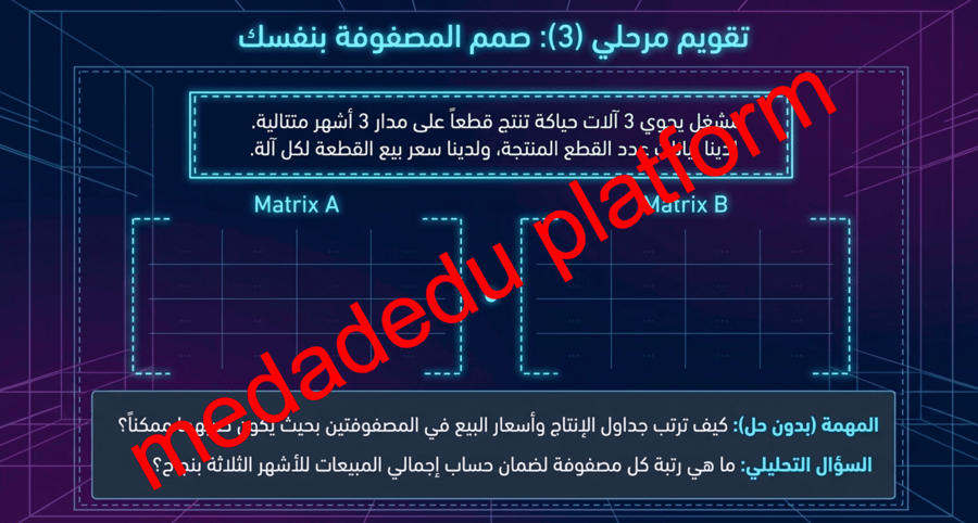 الفصل الثاني الدرس الثالث ضرب المصفوفات