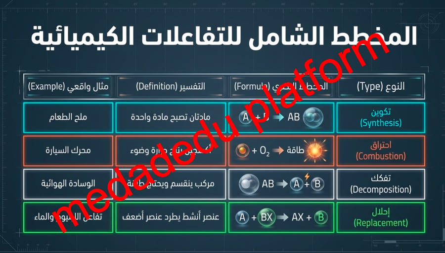 الفصل الرابع تصنيف التفاعلات الكيميائية