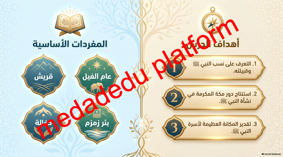 الحديث الدرس الثاني نسب النبي صلى الله عليه وسلم
