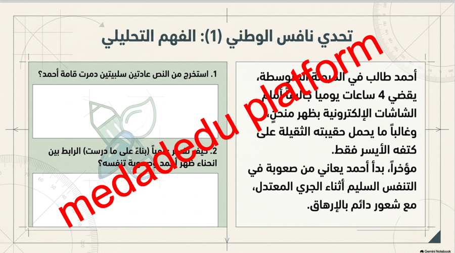 الوحدة الأولى الدرس الثالث القامة الصحيحة
