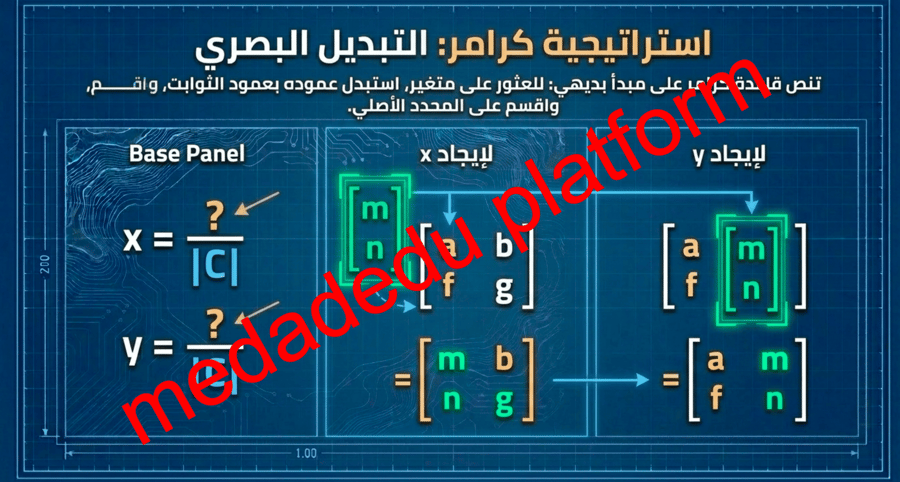 الفصل الثاني الدرس الرابع المحددات و قاعدة كرامر
