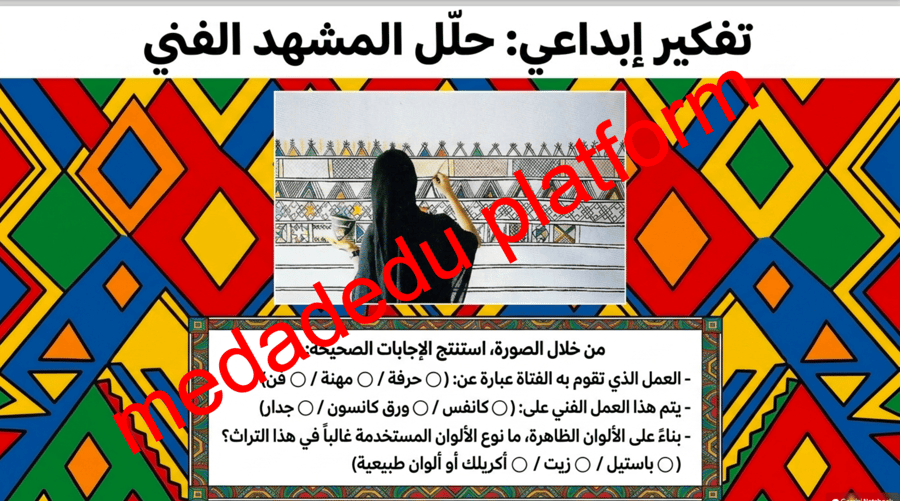 الوحدة الأولي الدرس الثالث الحرف الشعبية