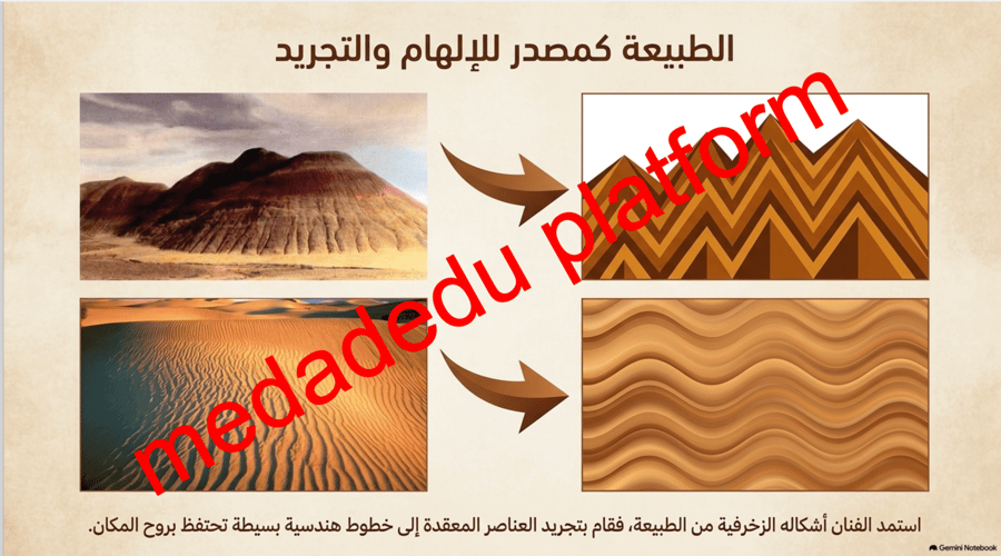 الوحدة الثانية الدرس الأول الزخارف البدائية و الشعبية