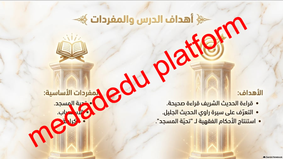 الحديث الدرس الخامس عشر تحية المسجد