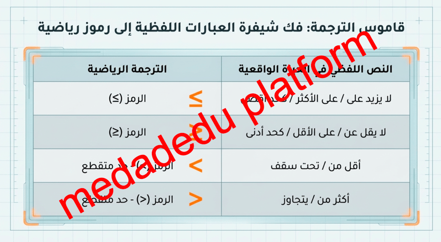 الفصل الأول الدرس الرابع تمثيل المتباينات الخطية و متباينات القيمة المطلقة بيانياً