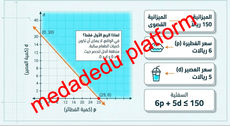 الفصل الأول الدرس الرابع تمثيل المتباينات الخطية و متباينات القيمة المطلقة بيانياً