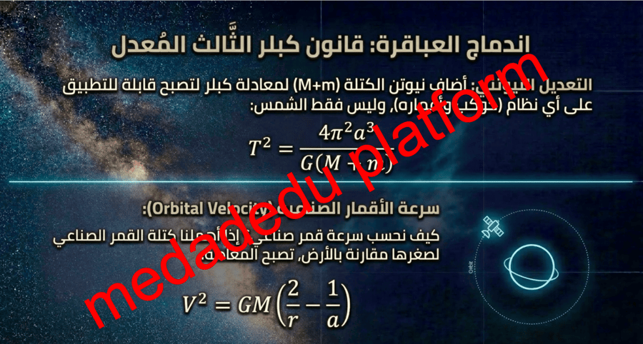 الفصل الثاني الدرس الأول قانون الجاذبية و قوانين كبلر