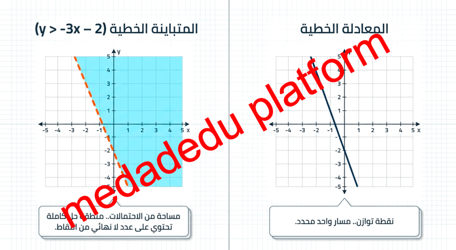الفصل الأول الدرس الرابع تمثيل المتباينات الخطية و متباينات القيمة المطلقة بيانياً