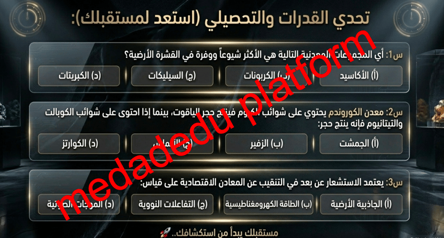 الفصل الثالث الدرس الثاني أنواع المعادن و أهميتها