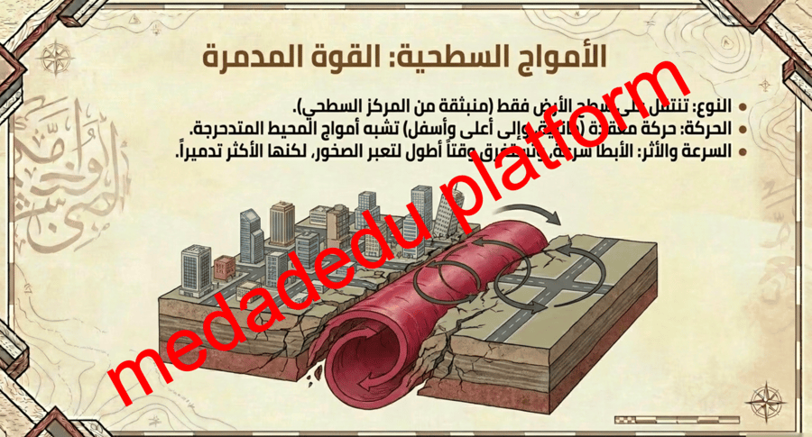 الفصل السادس الدرس الثالث الأمواج الزلزالية و بنية الأرض