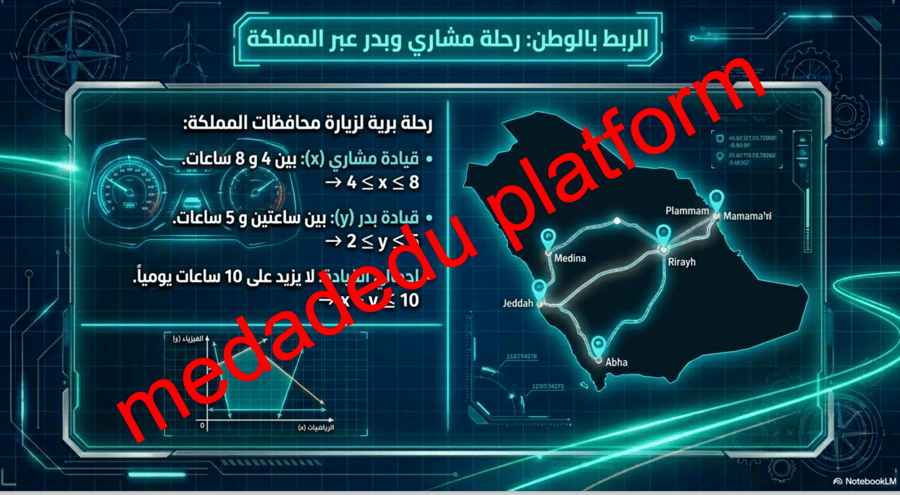 الفصل الأول الدرس الخامس حل أنظمة المتباينات الخطية بيانياً