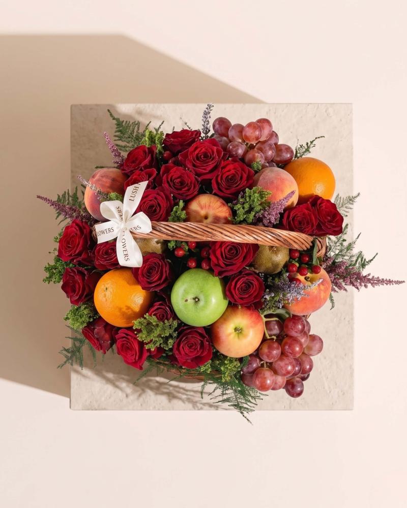 Fruit and Flowers gift Basket