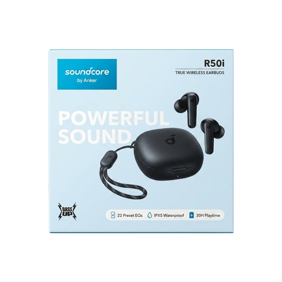 سماعة أذن لاسلكية Soundcore R50i باللون الأسود من أنكر