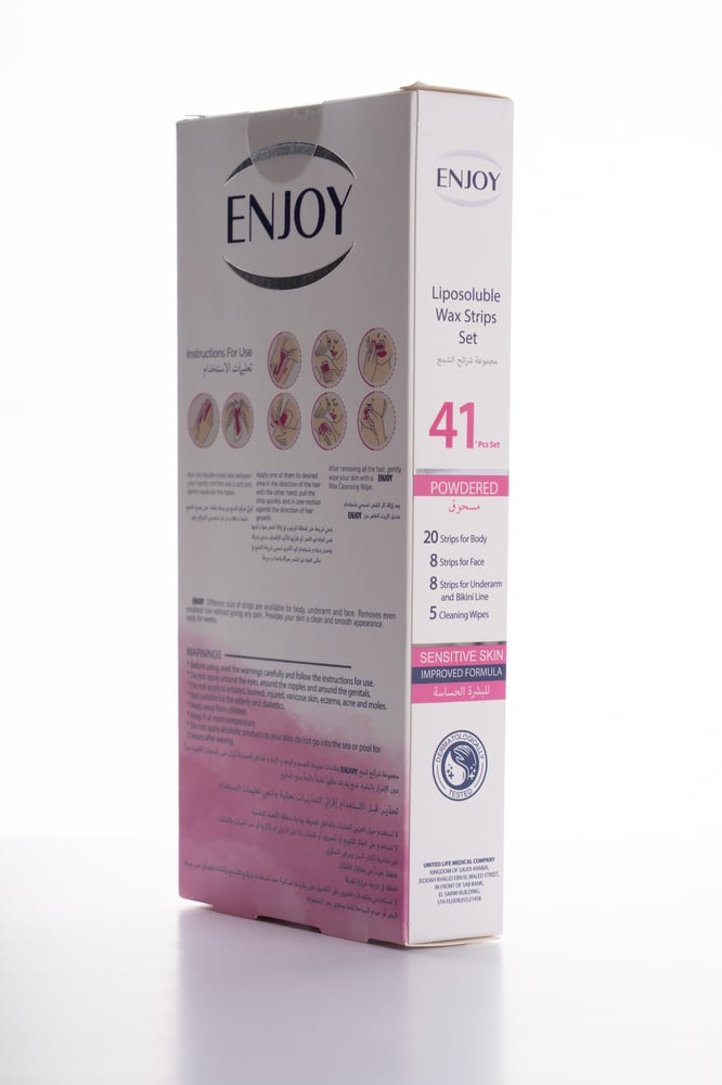 Enjoy Body & Face Hair Removal Wax Strips For Sensitive Skin - 41 pcs