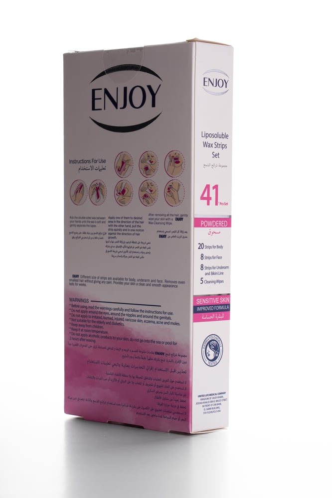 Enjoy Body & Face Hair Removal Wax Strips For Sensitive Skin - 41 pcs