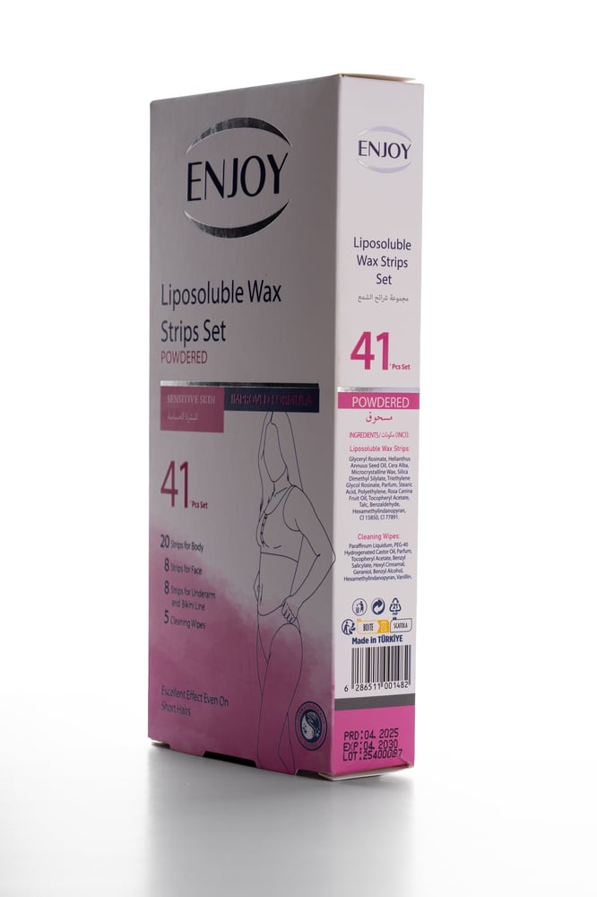 Enjoy Body & Face Hair Removal Wax Strips For Sensitive Skin - 41 pcs