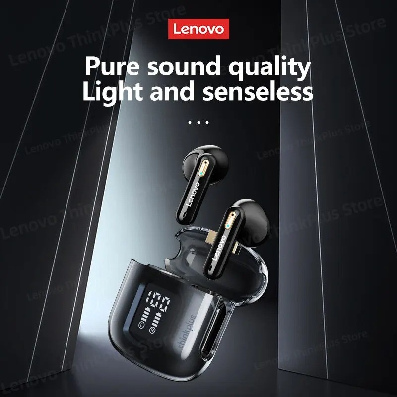 سماعات أذن Lenovo LP6 Pro بلوتوث TWS ، سماعة رأس ميكروفون HD مزدوجة شاشة ليد سماعات أذن للألعاب