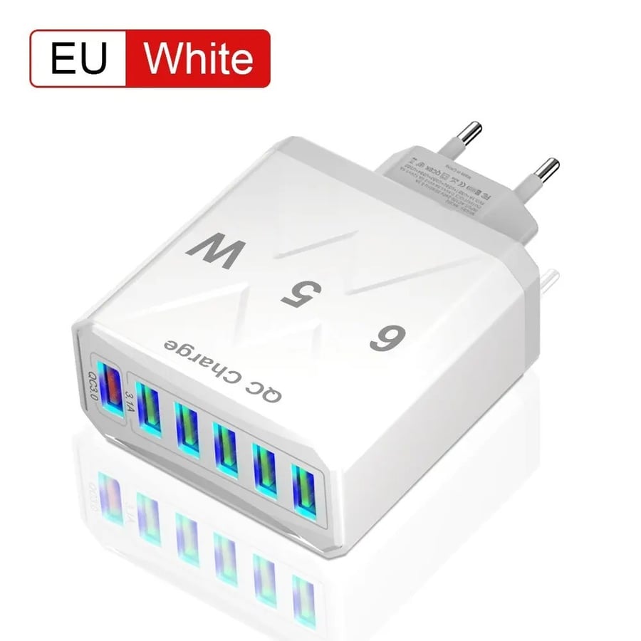 شاحن سريع 3.1A USB قابس Mulit 6 في 1 للسفر 13 12 smusg xناشاو QC3.0