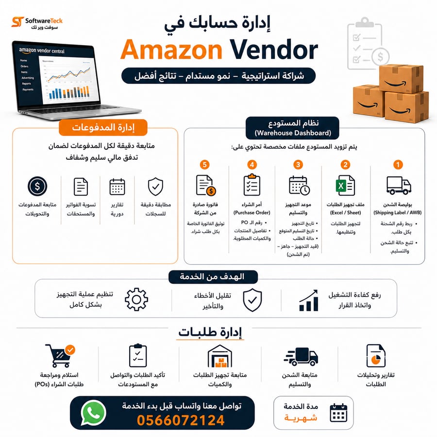 ادارة  حسابك Amazon vendor