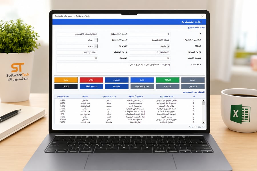 مخطط السنة للمهام والمشاريع