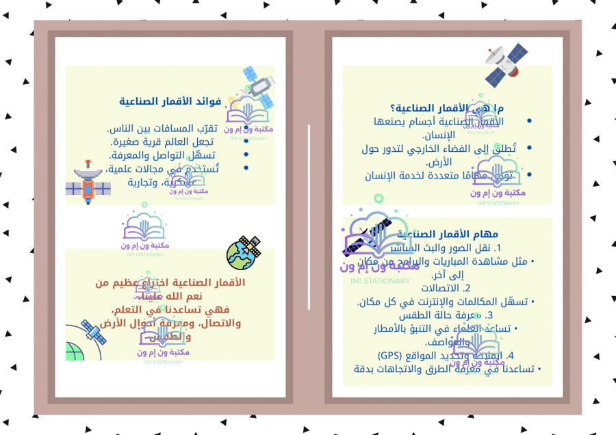 مطوية لغتي ثالث ابتدائي (الأقمار الصناعية) الترم الأول