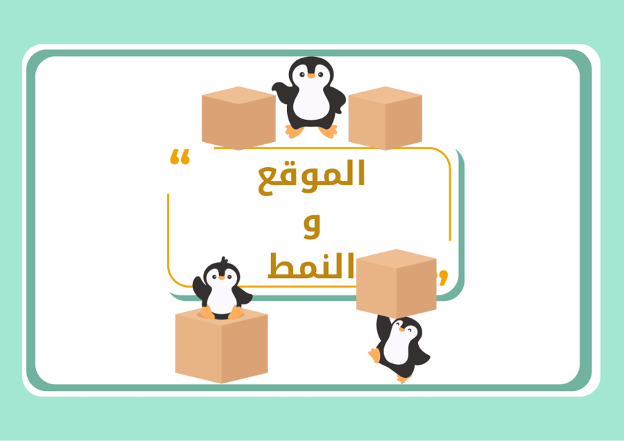 مطوية رياضيات اول ابتدائي (الموقع والنمط) الترم الاول