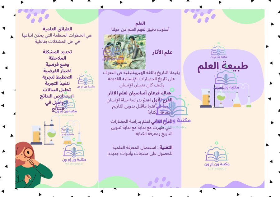 مطوية ثاني متوسط (طبيعة العلم) الترم الأول