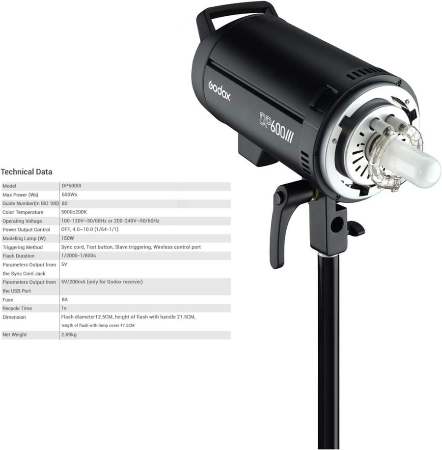 غودوكس مصباح فلاش احترافي DP600III