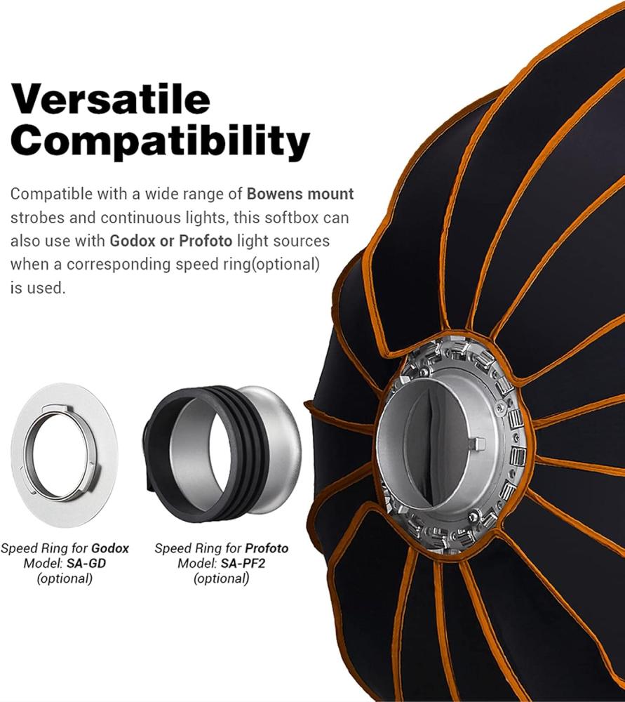 غودوكس QR-P90 بحجم 35.4 إنش 90 سم سوفتبوكس  (QR-P90)  Godox QR-P120 Quick Release Parabolic Softbox (QR-P120)