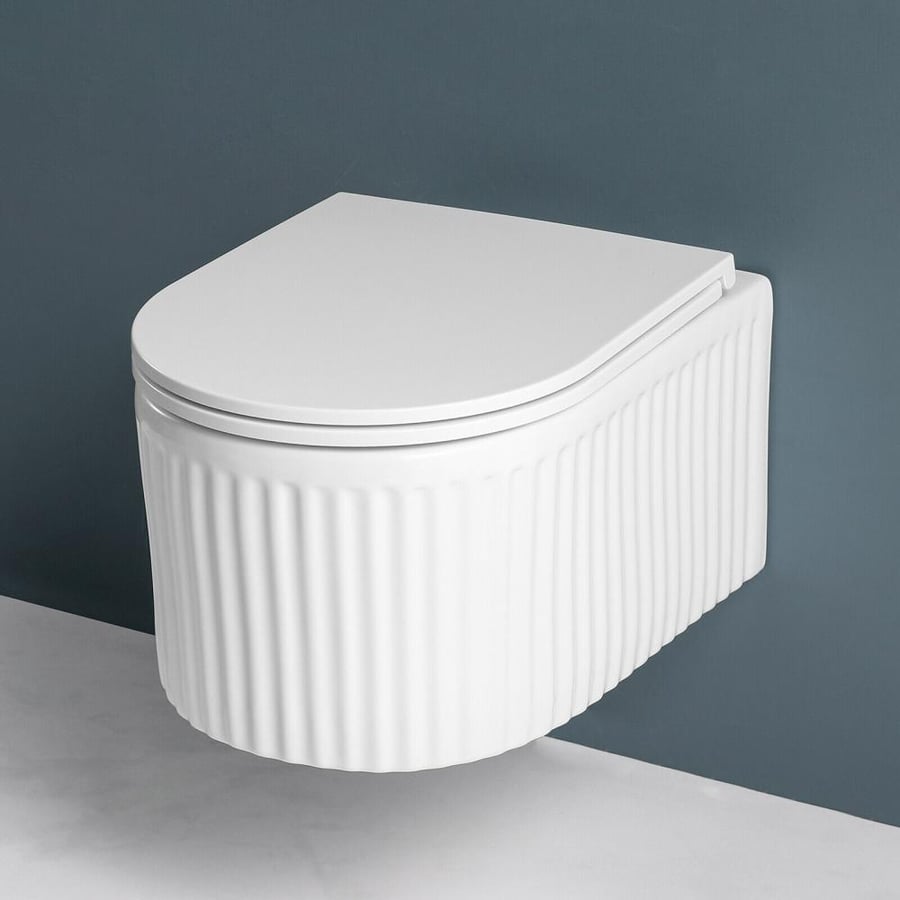 كرسي حمام معلق مخطط أبيض