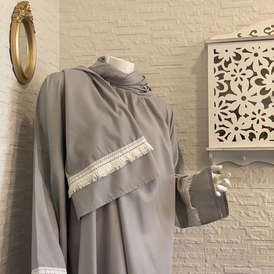 شرشف رداء الصلاة - لف - رمادي