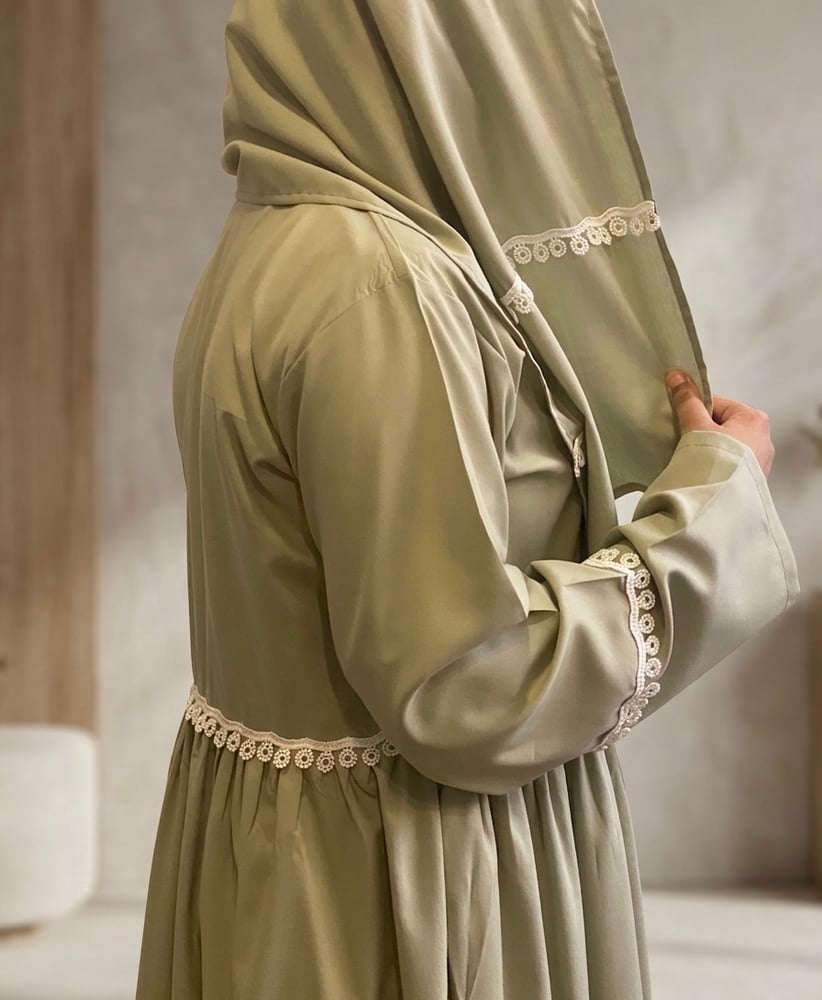 شرشف رداء الصلاة بناتي - كرتة بسحاب - أخضر - 120cm