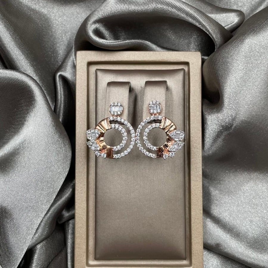 حلق ذهب روز عيار 18