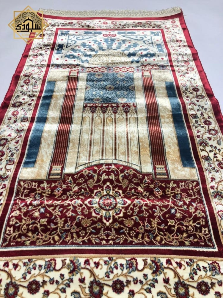 سجادة حرير تركية فاخرة (أحمر) كبيرة