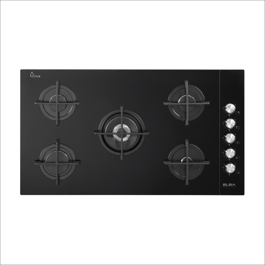 Gas ceramic surface 90 cm black