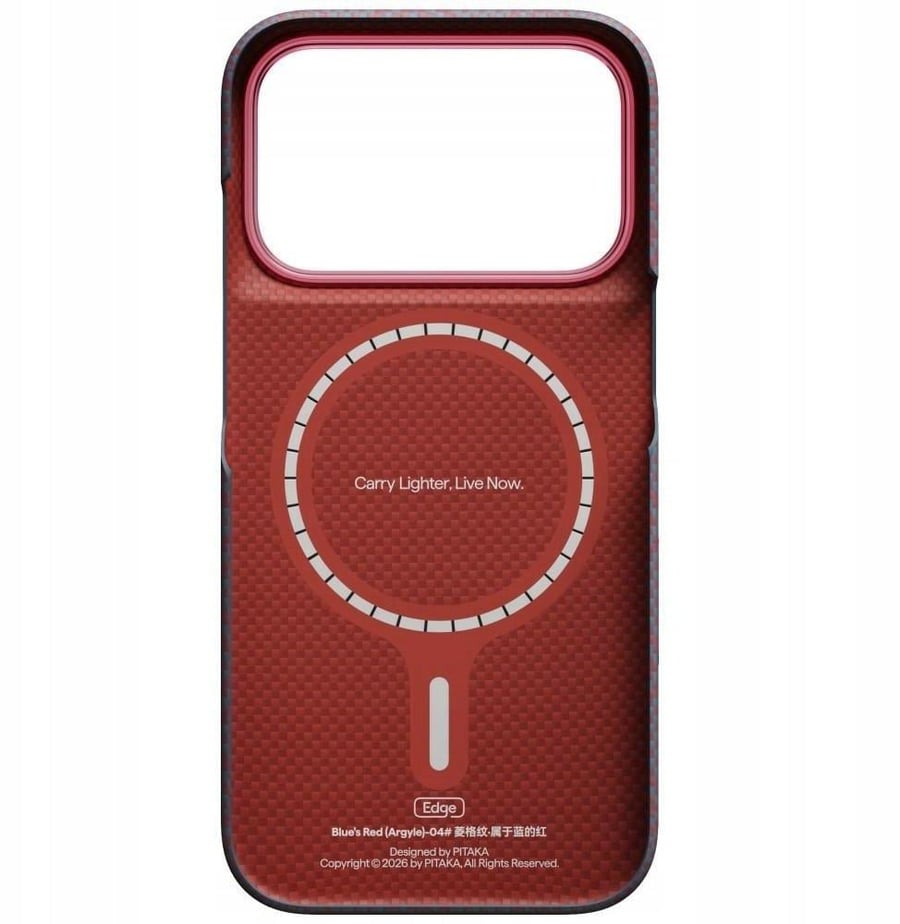 xPitaka Etui Edge Case Argyle MagSafe لهاتف iPhone 18 Pro Max / 17 Pro Max niebiesko-czerwony