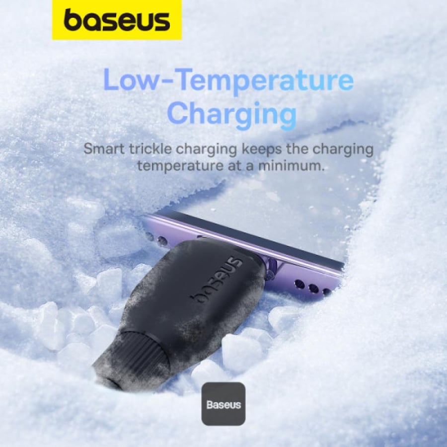 كابل شحن سريع من سلسلة بودينج من Baseus مع نقل بيانات عالي السرعة من النوع C إلى Lightning 20 وات 1.2 متر - أسود