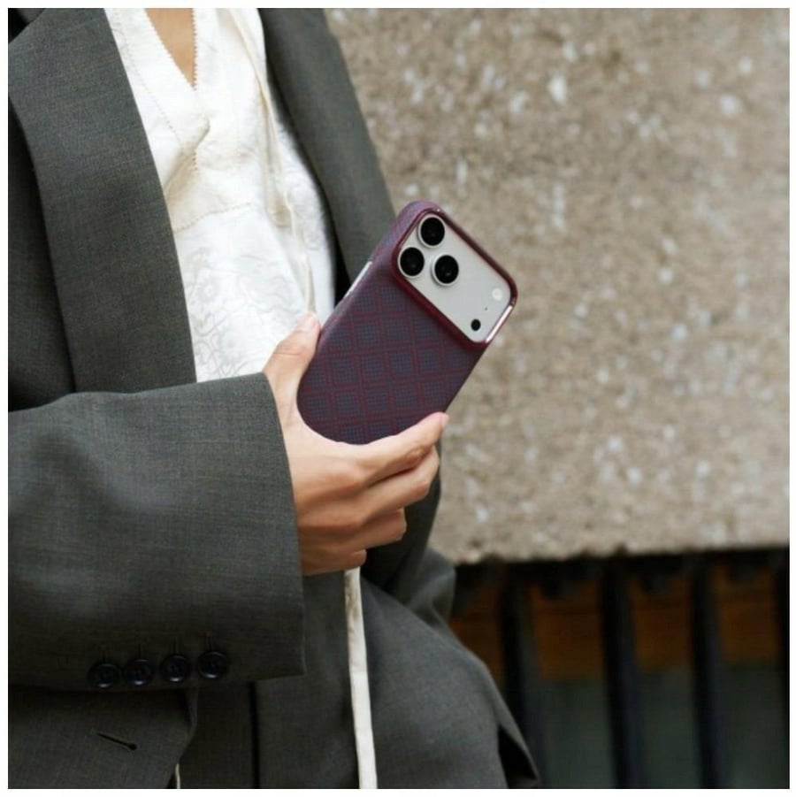 xPitaka Etui Edge Case Argyle MagSafe لهاتف iPhone 18 Pro Max / 17 Pro Max niebiesko-czerwony