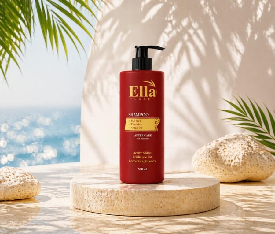 شامبو إيلا كير بتركيبته زيت اللوز و زيت الجوجوبا من ella care بحجم 500 مل