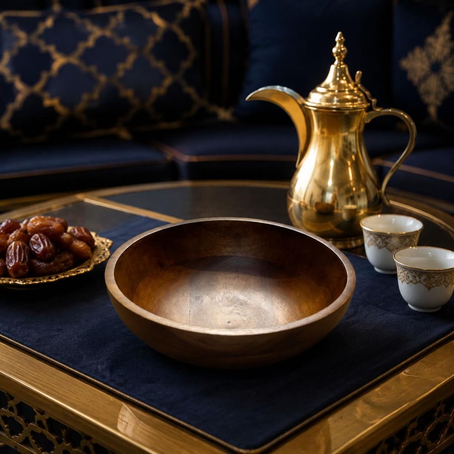 وعاء خشبي دائري 4