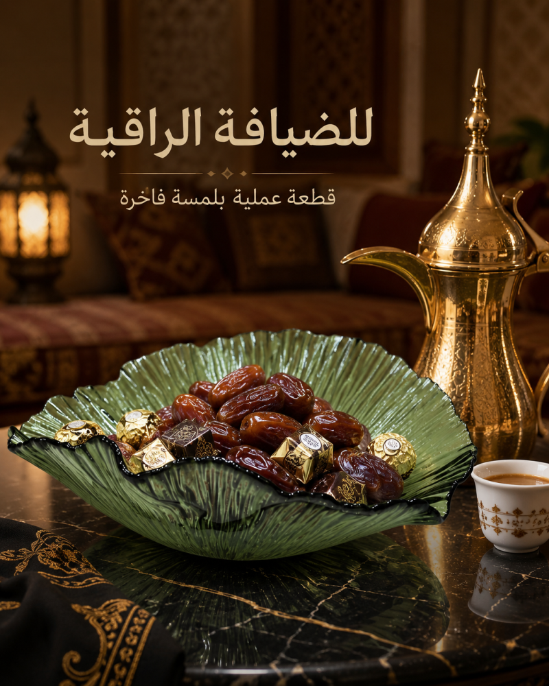 تقديمة زجاجيه صدفية