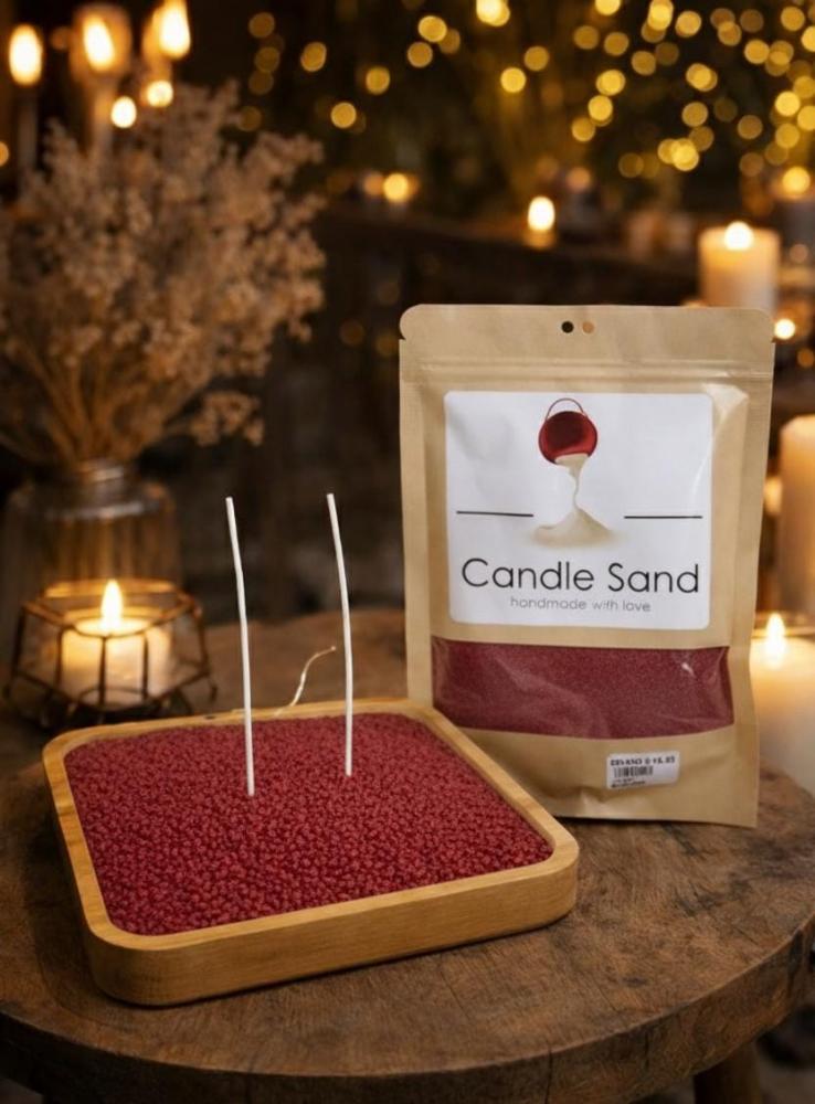 بودرة شمع Candle Sand لون احمر كرمزي بدون رائحة