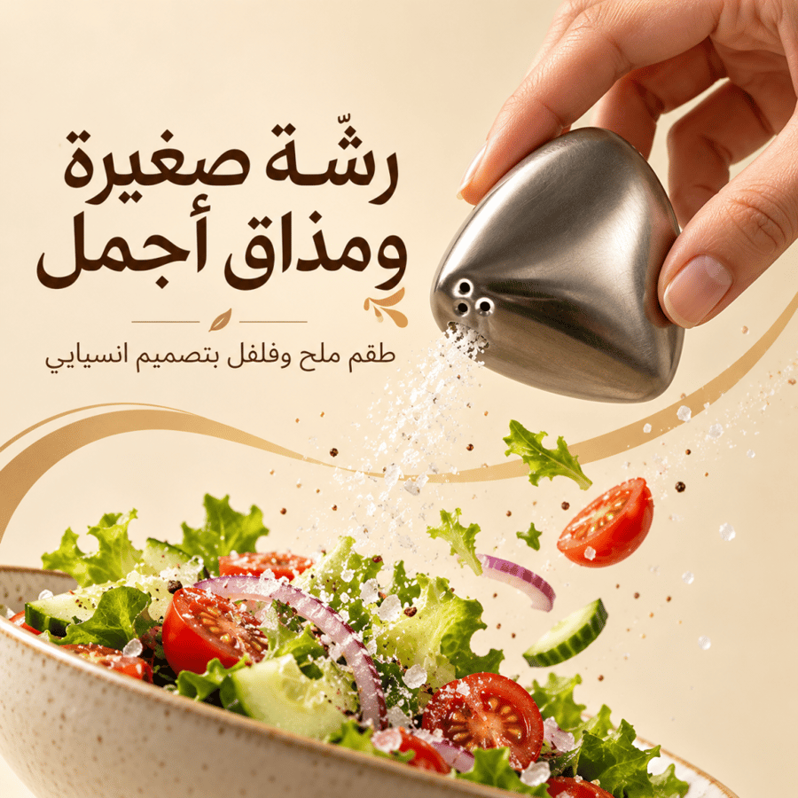 طقم ملح وفلفل فضي بتصميم مثلث