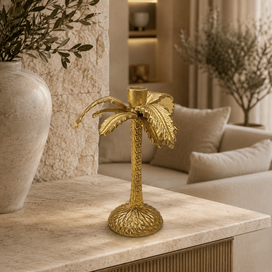 شمعدان المنيوم هندي ذهبي