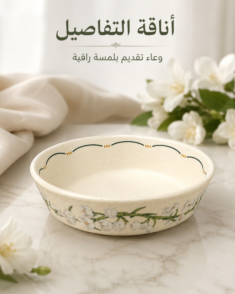 زبدية تقديم صغيرة بنقوش نباتية