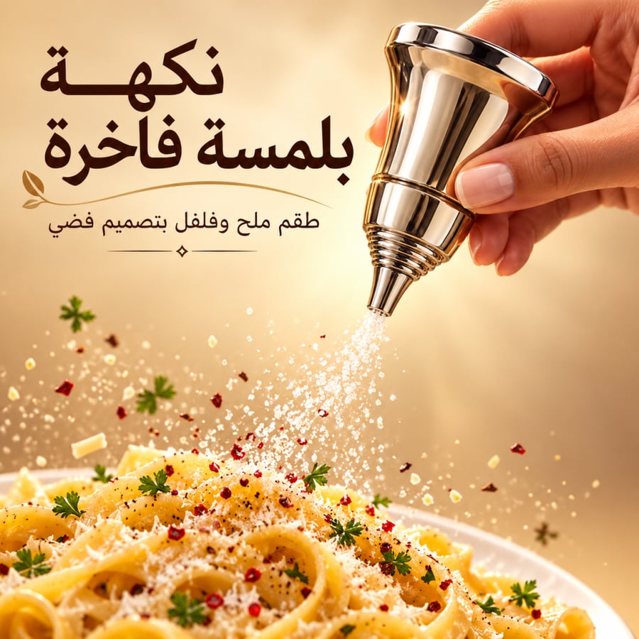 طقم ملح وفلفل فضي بتصميم مخروطي
