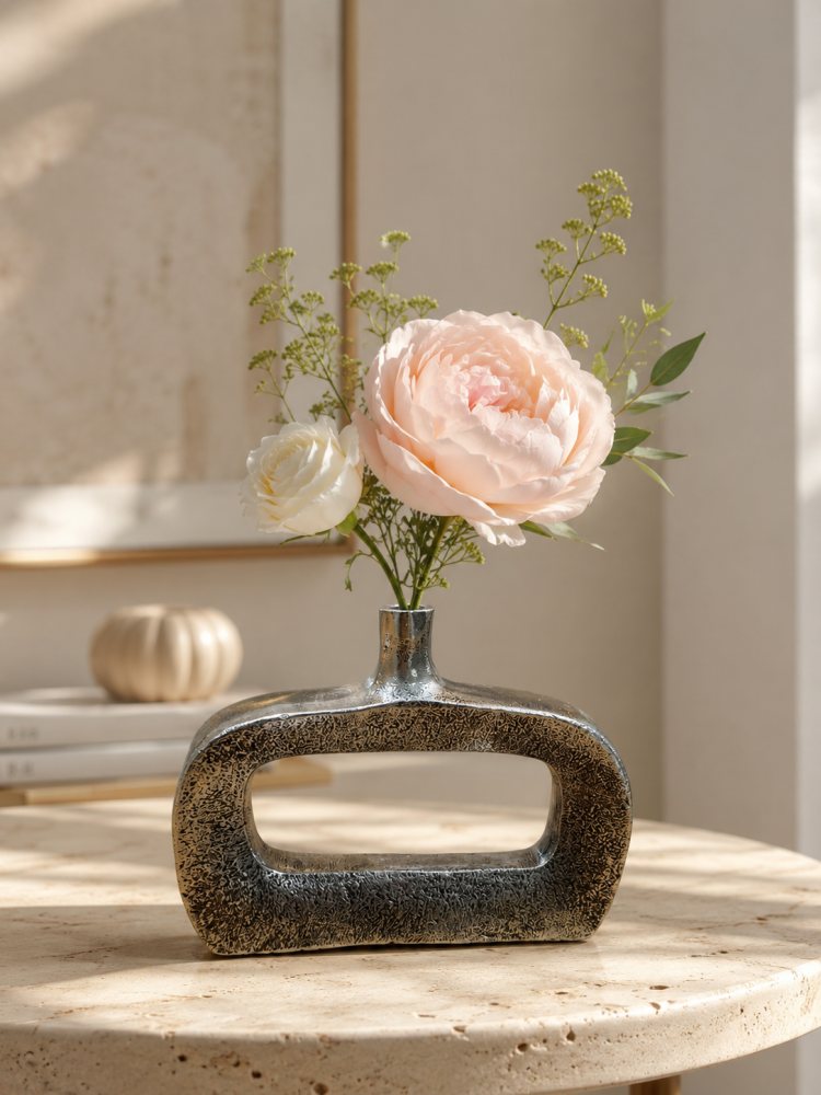 Large Indian aluminum vase with luxurious modern design