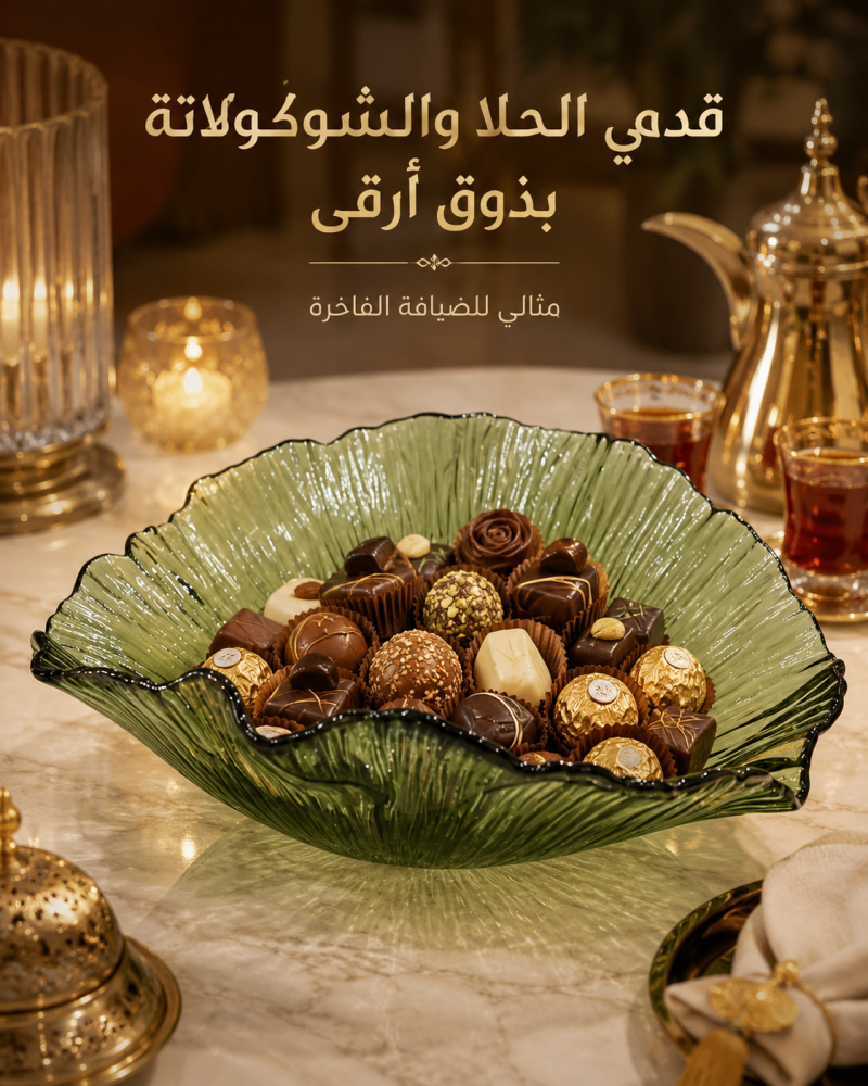 تقديمة زجاجيه صدفية