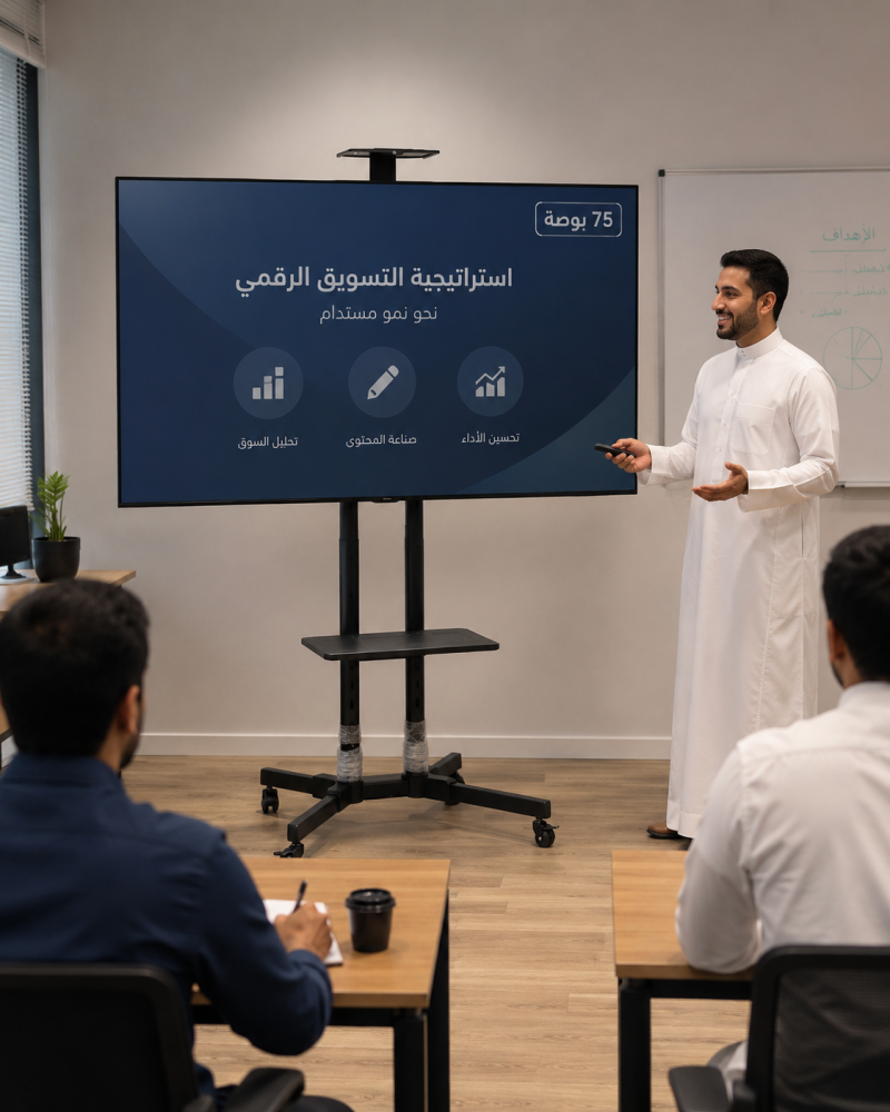 ستاند شاشة أرضي كبير من 60 إلى 80 بوصة مقاس 174×68 سم