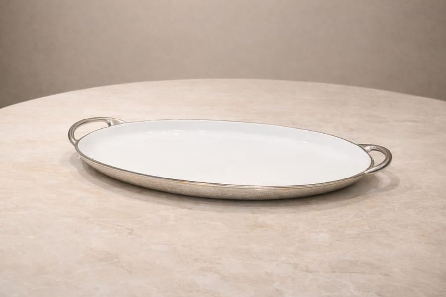 Luxury Indian aluminum tray for serving and hospitality